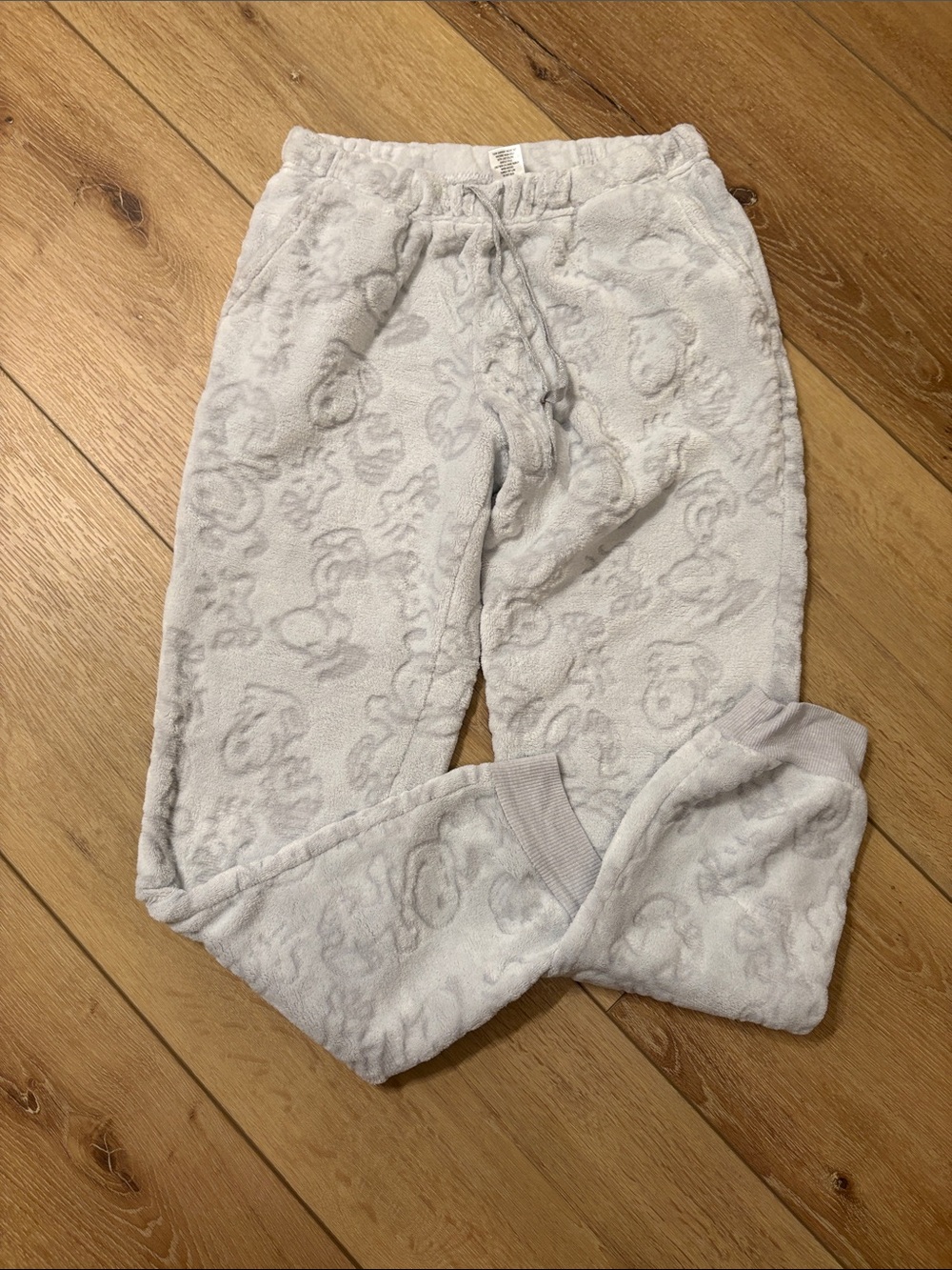 Peanuts Light Gray Plush Women's Pajama Pants super soft.